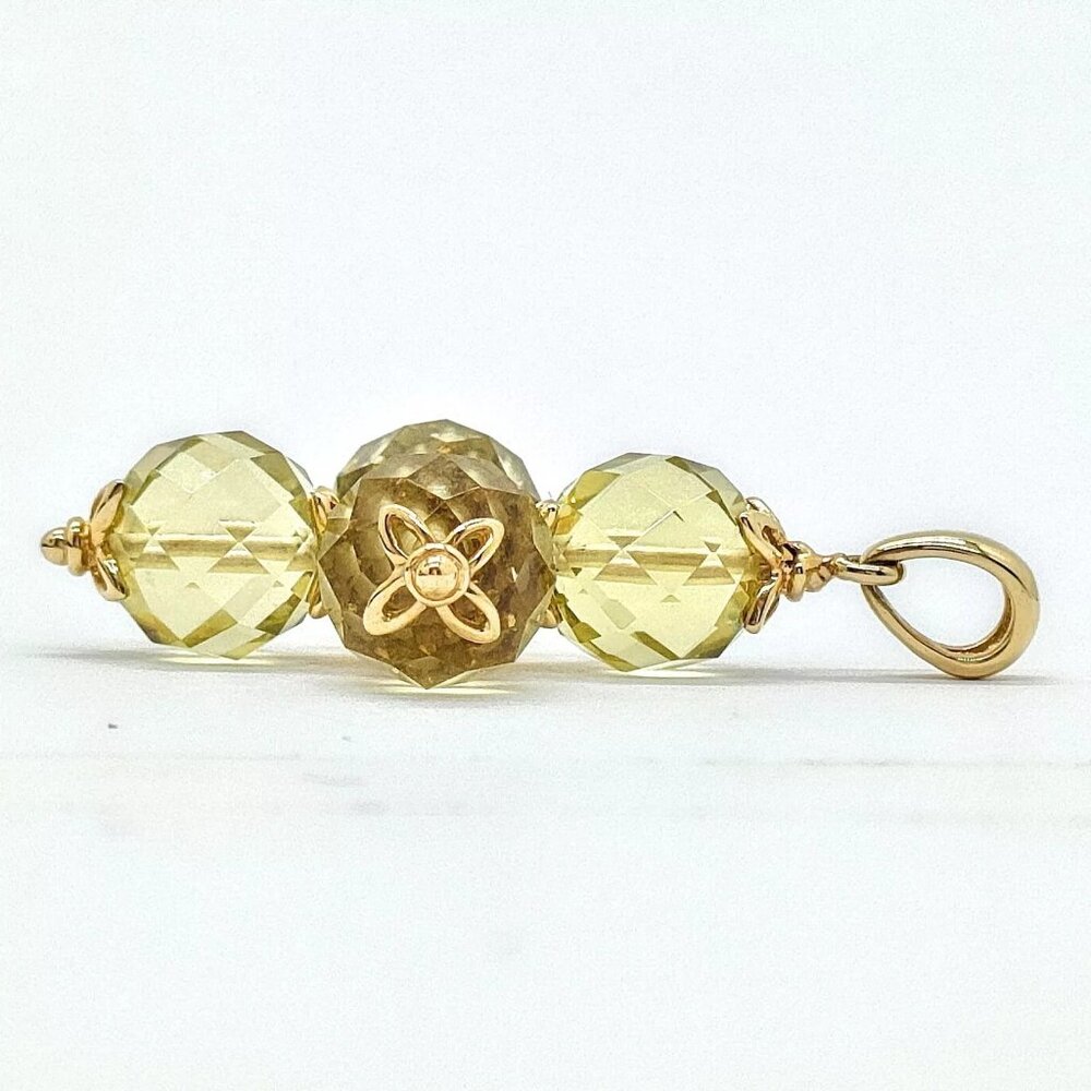 Jewelry Peridot and Mandarin Citrine Pendant in 14kt Yellow Gold Yellows 4104507 - Picture 3 of 9